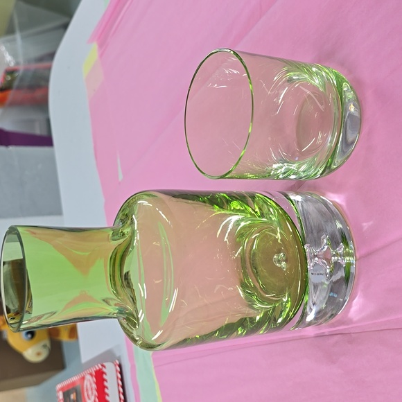 Krosno Poland Green Glass Carafe - Picture 3 of 5